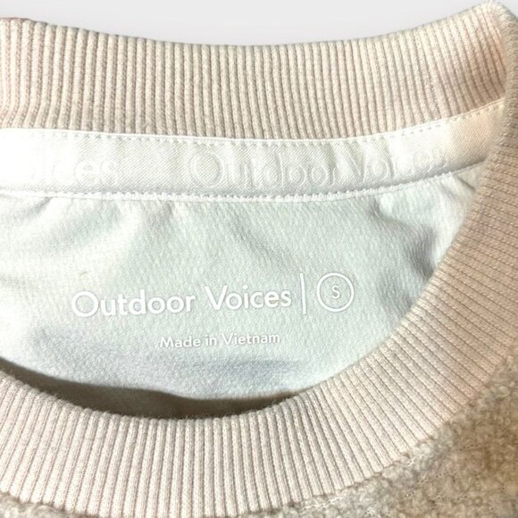 Outdoor Voices MegaFleece Crewneck Sweatshirt S Oatmeal Beige Sherpa Pullover - Picture 3 of 9